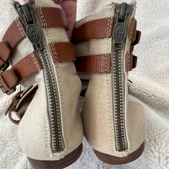 Ash Miami Canvas and Leather Gladiator Cargo Sandals - Picture 3 of 11